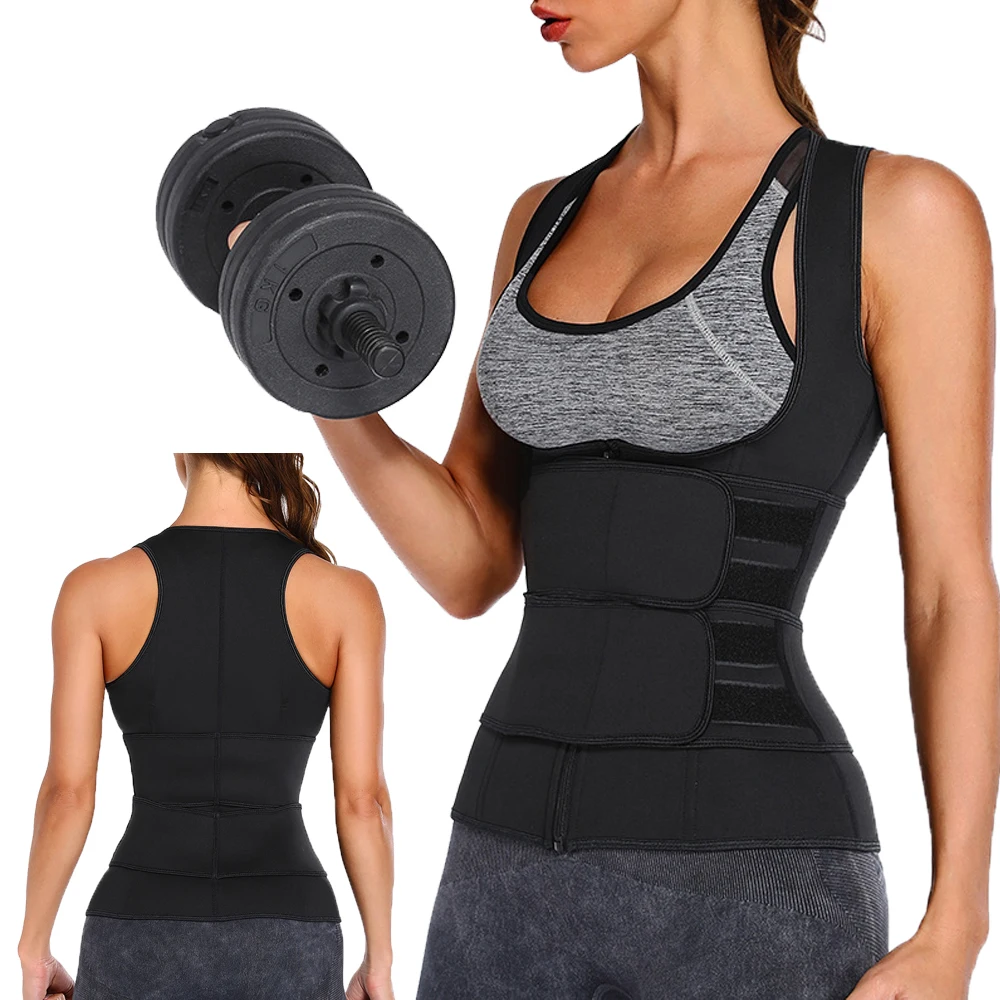 女性用ネオプレンサウナトップ、減量用ジッパーウエストトレーナ - Sweat Waist Trainer Belt Neoprene のレビューと価格