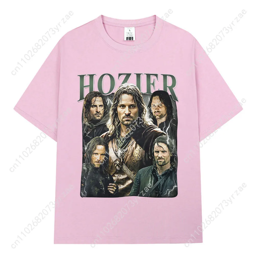 Hozier مضحك ميمي أراغورن الرجعية التي شيرت رجل امرأة عالية الجودة القطن قصير الأكمام موضة تي شيرت لينة تنفس القمم