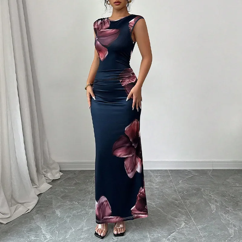 

Summer Dress Women 2025 Slim Fit Dresses Sleeveless Long Dress for Women Beach Style Streetwear m