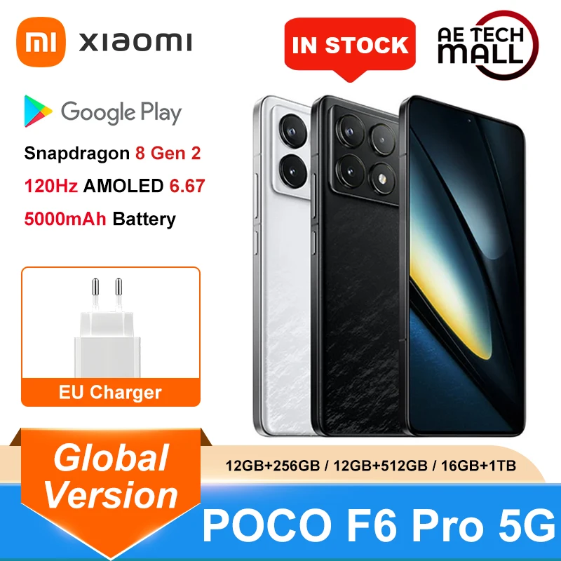 POCO F6 Pro Global Version Snapdragon® 8 Gen 2 Smartphone 120W HyperCharge 50MP triple camera WQHD+ 120Hz Flow AMOLED display