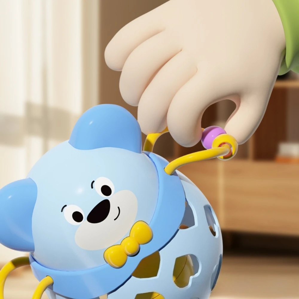 Zachte rubberen babybel, handbel voor pasgeboren baby's van 0-1, rustgevend handbalspeelgoed voor kinderen