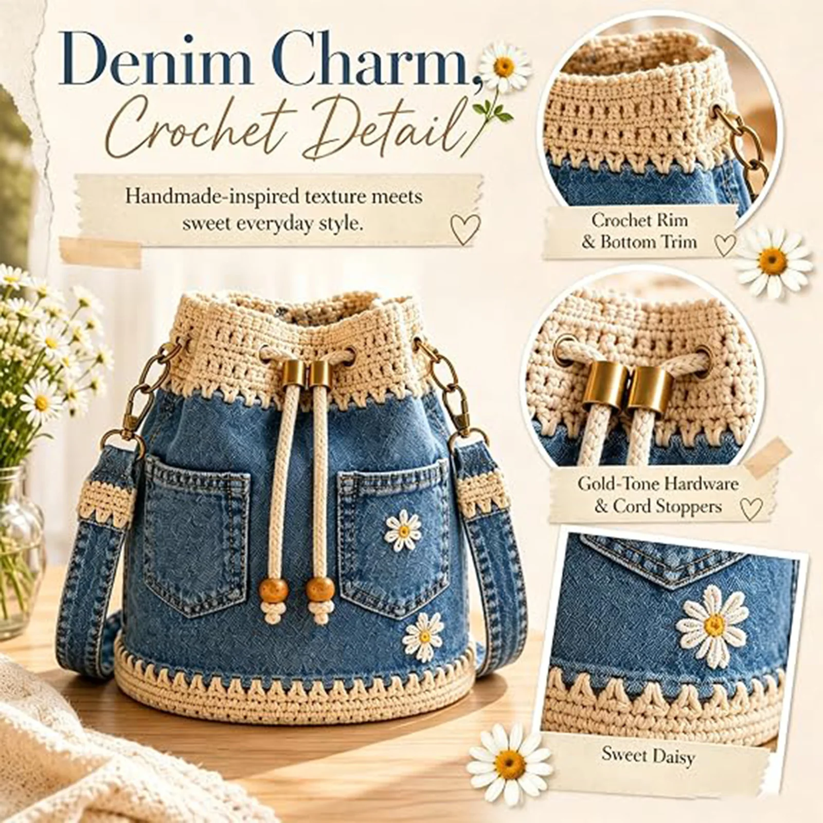 Bolso de Ganchillo de Mezclill - Embroidery Jeans reseña y precio