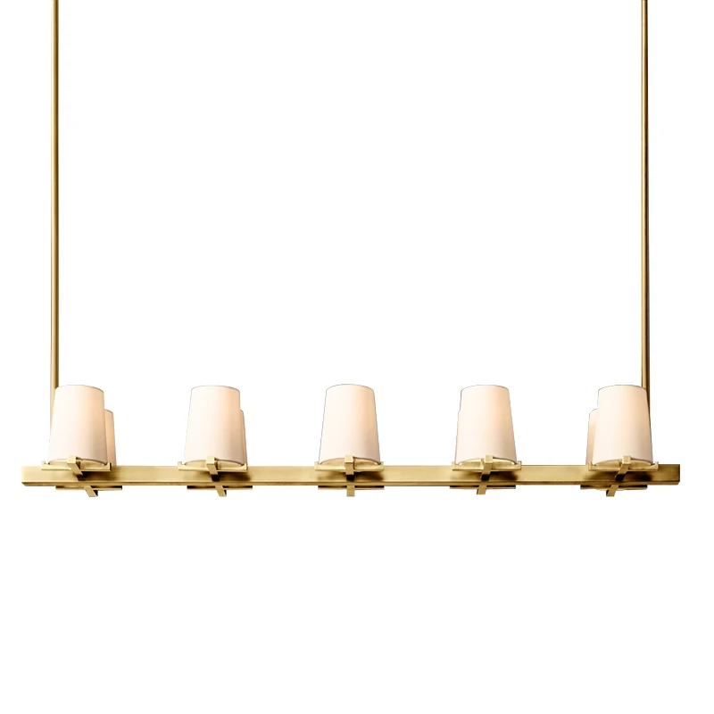 American minimalist restaurant chandelier, post-modern classical designer creative bar counter, all copper chandelier