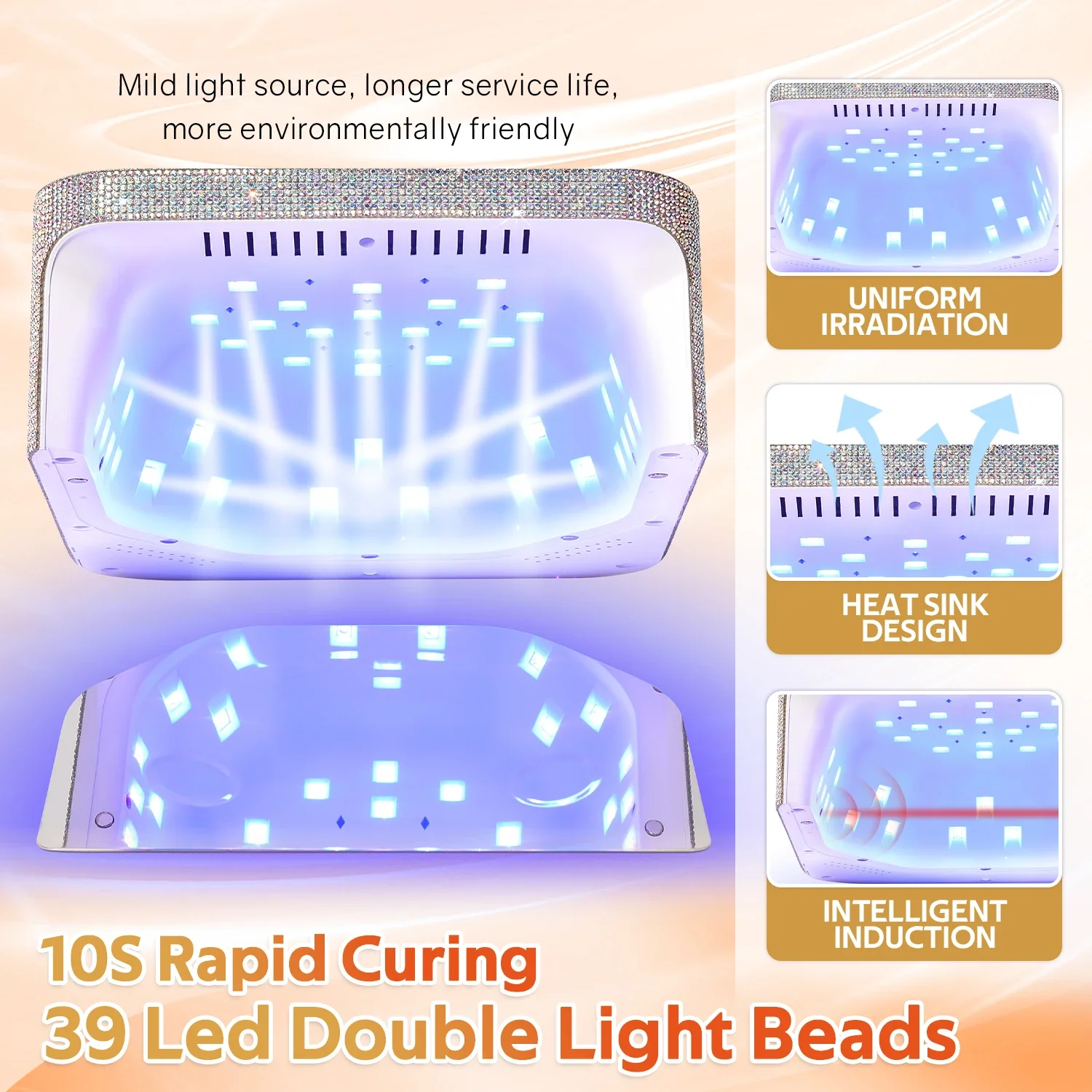 Oplaadbare nagellamp Professionele gellakdroger Draadloze manicuremachine Draadloze nagel UV LED-lamp