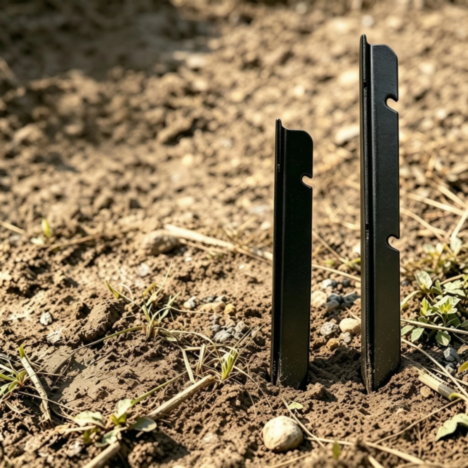 Carbon Steel Tent Stake Notched Ground Stake with Notches Triangular Ground Peg Pointed Stakes Break-Resistant for Campers