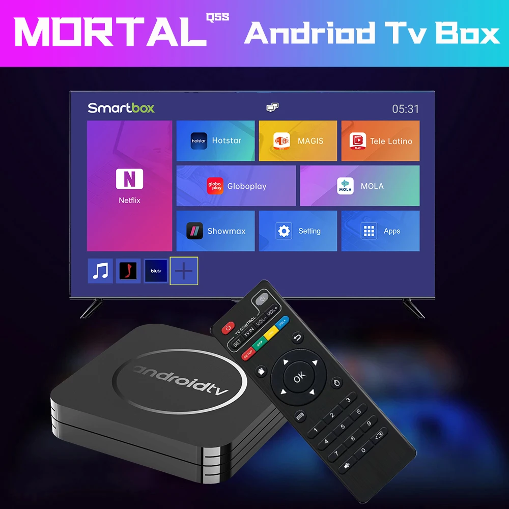 Mortal Q5S Android Smart TV Box Allwinner H3 Quad-core 2GB 16GB 4K HDR10 Mali-G31 Home Theater Streaming Media Player