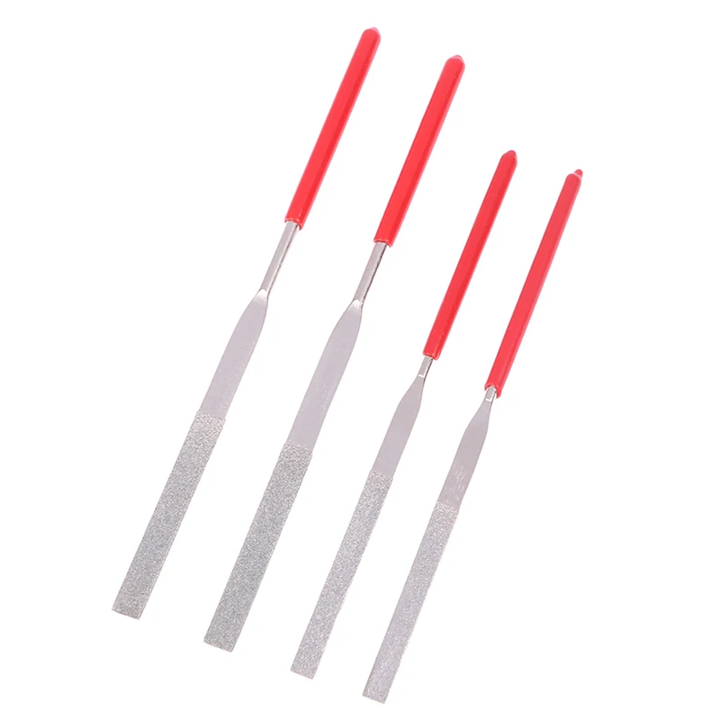 2Pcs Diamond File Set 3x140mm 4mmx160mm Mini Needle File For Stone Glass Metal Carving Craft Hand Tools Needle File Set