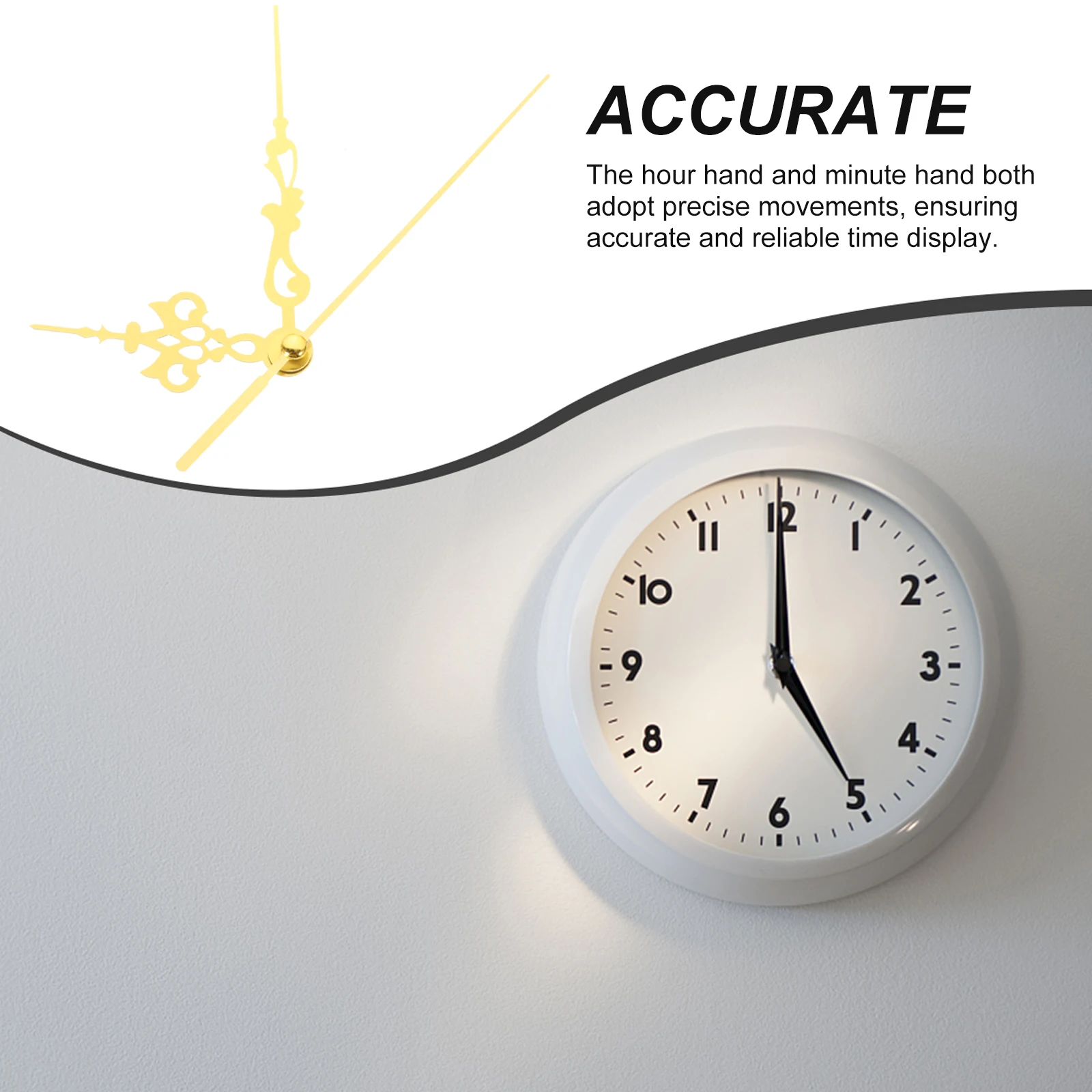 

10Sets Metal Clock Hands Durable Plastic Mute Replacement DIY Repair Kit Assorted Wall Clock Accessories Accurate Time Display