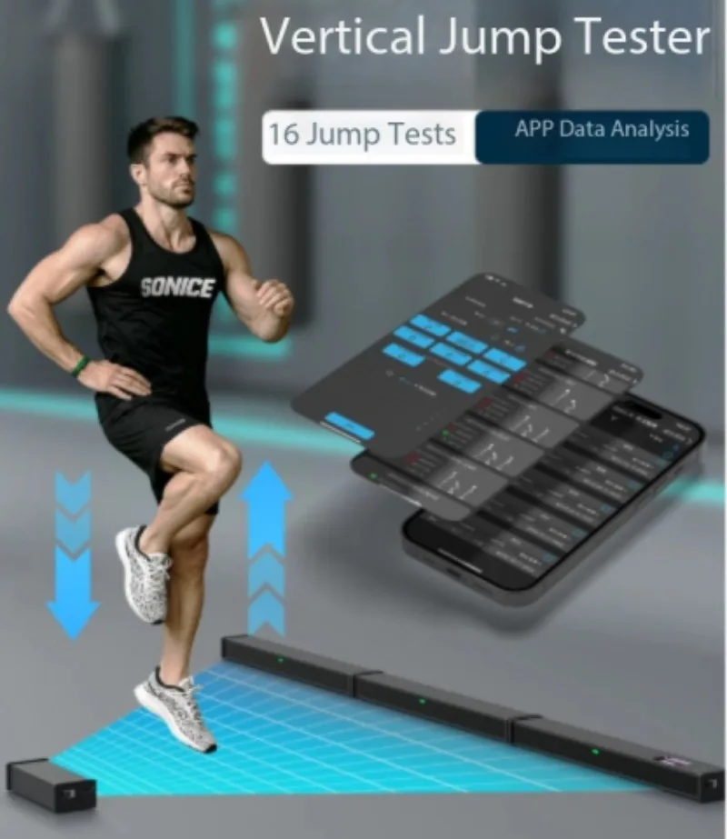 Vertical Jump Tester Mat, Portable Jump Testing Device with RSI, GCT & Height,Real-Time Training Feedback for Athletes & Coaches