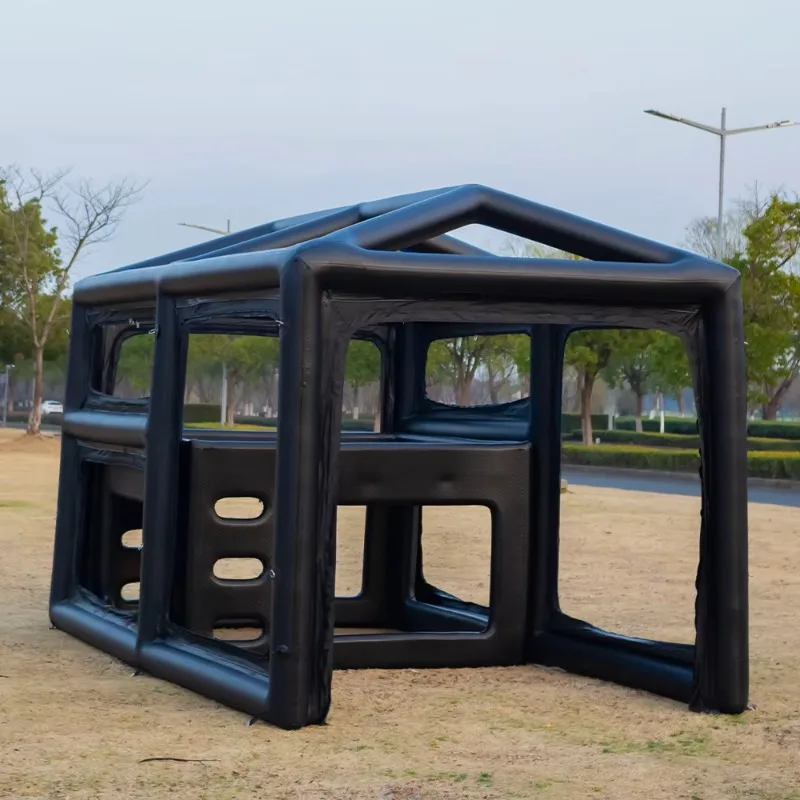 11㎡ Camping Tent Airbeam Inflatable Tent Width Frame Structure Windproof Blow up Airtight Tent with Floor Mat