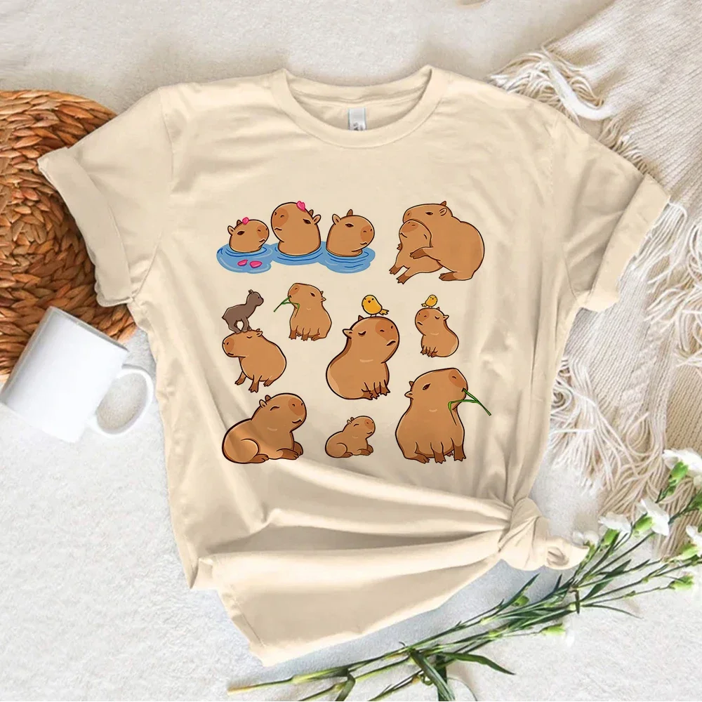 

Luxury Brand Capybara Kapibara Tshirt Women Summer Funny Streetwear T Shirt Female Designer Harajuku Clothes