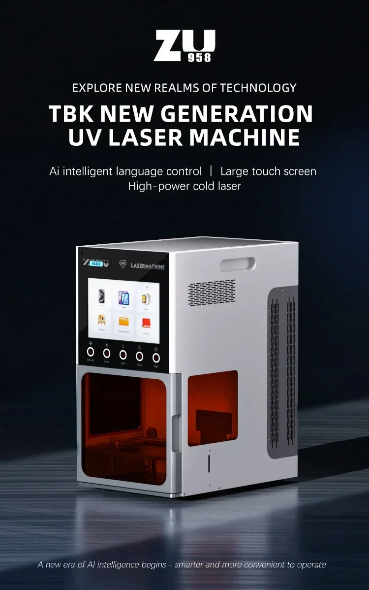 TBK 958ZU Laser Engraver Machine,10.1” Touch Screen,Voice Control, DIY Engraver Tool for Metal/Glass/Phone /Wood/Auto Streamline