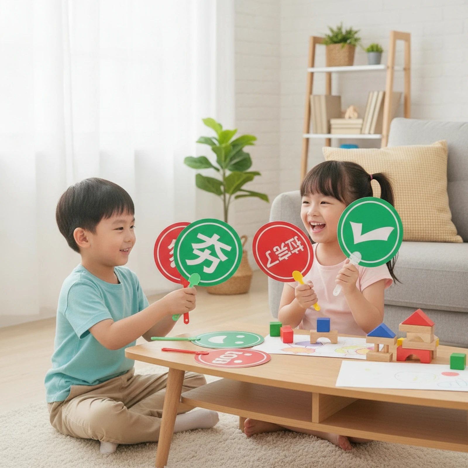 Double-Sided Sign with Handle Lightweight Yes No Paddle for Teachers, Classroom, Parties