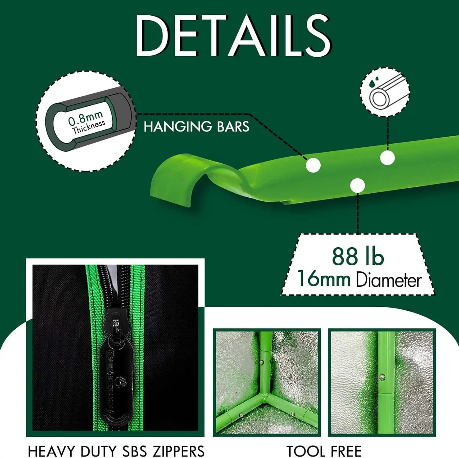 Ga Grow Tent 48""X24""X60"" 4'X2' Reflective Mylar Hydroponic Grow Tent With Observation Window And Waterproof Floor Tray For