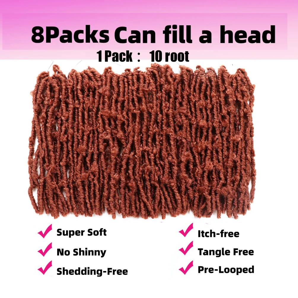 Butterfly Locs Capelli all'uncinetto Pre loop 10/14 pollici Locs corti in difficoltà Locs sintetici morbidi Trecce all'uncinetto Estensioni dei capelli