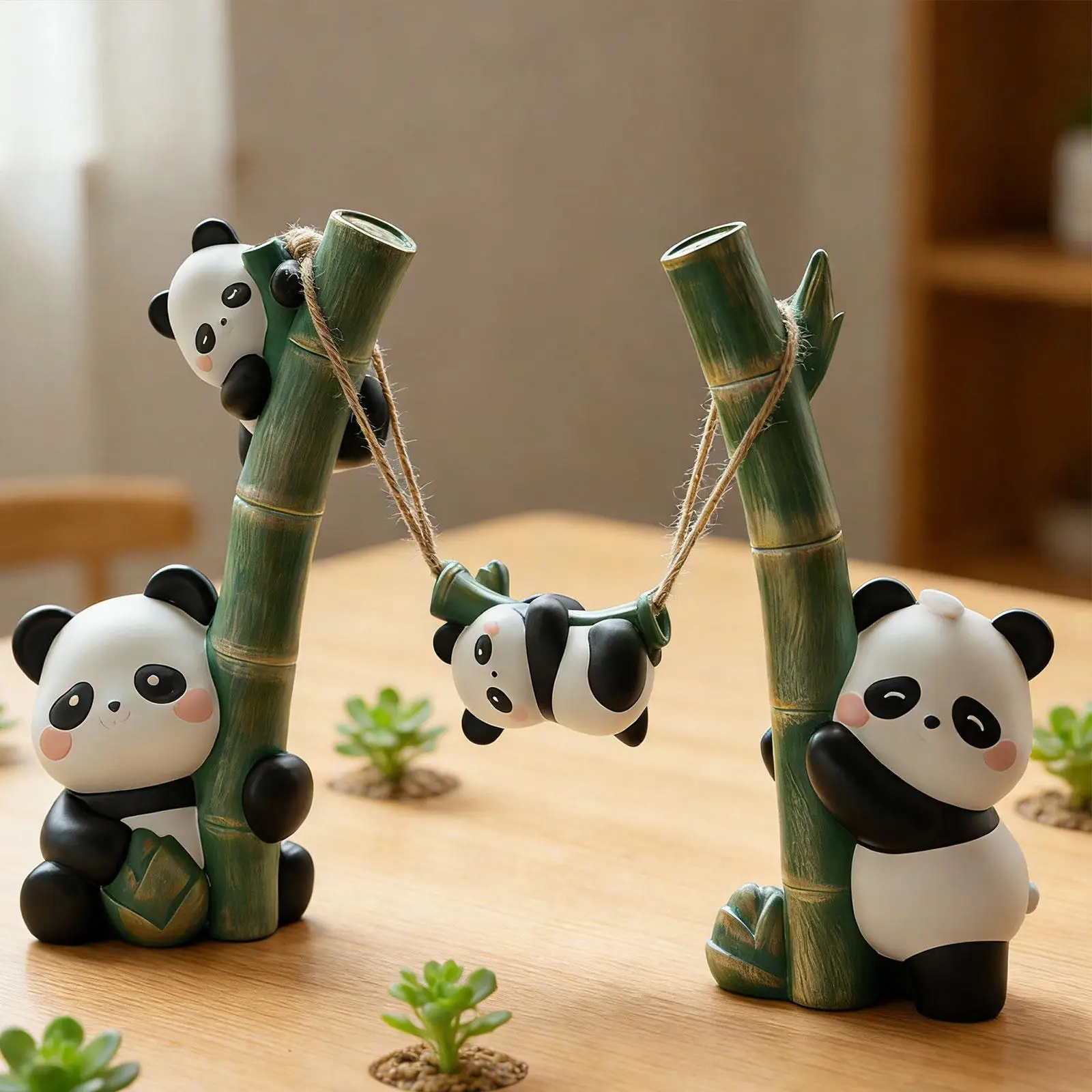 

Современная статуэтка панды из смолы: роскошная декоративная фигурка для книжной полки, акцент для интерьера гостиной и офиса