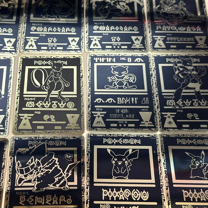포켓몬 카드 블랙 골든 샤이니 아이언 피카추 리자몽 Rayquaza Mew Gengar Charmander 포켓몬 게임 컬렉션 어린이 장난감 선물