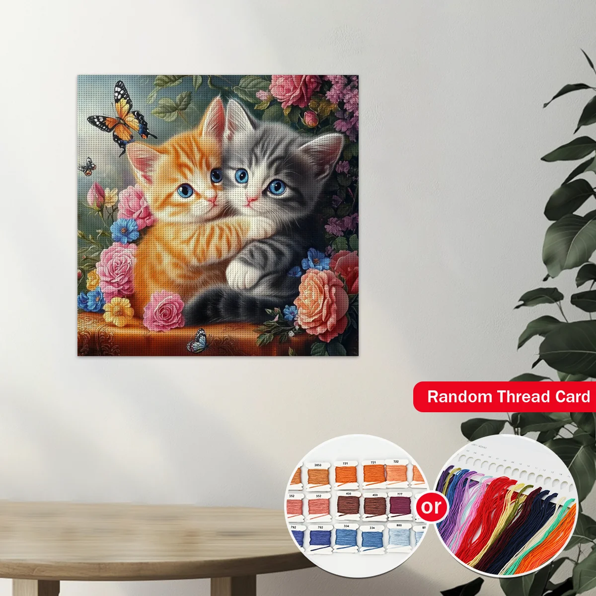 1 Set 40x40cm-15,7x15,7-Zoll 11CT/14CT bedruckter Stoff Kreuzstich DIY-Set, große Größe, Geschenkset – Detail 1