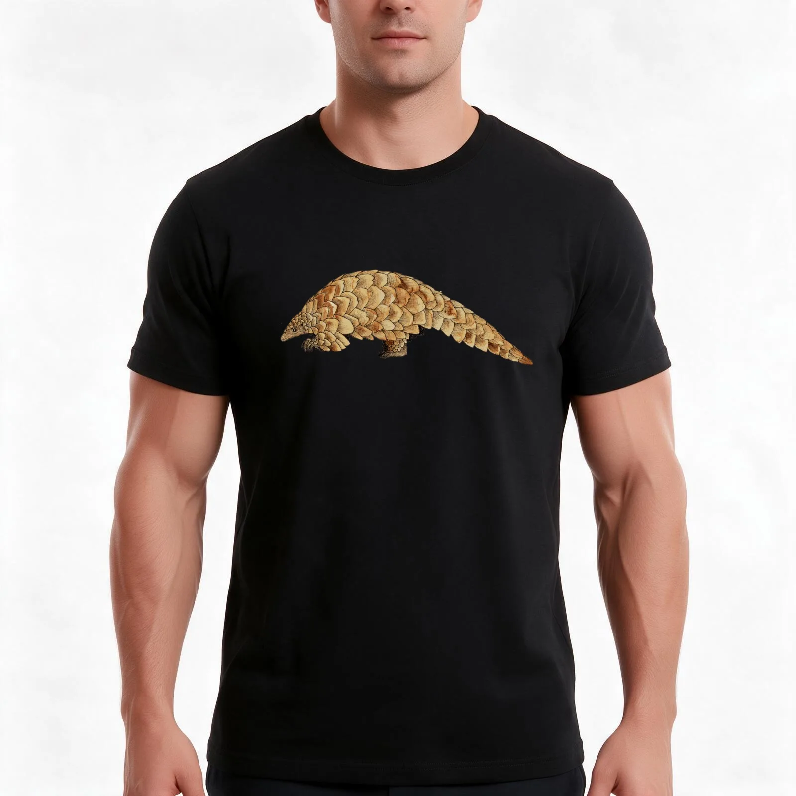 Pangolin T-Shirt, Summer Casual Cotton Tee, Oversized Streetwear Tops, Vintage Graphic Print, Loose Fit Short Sleeve