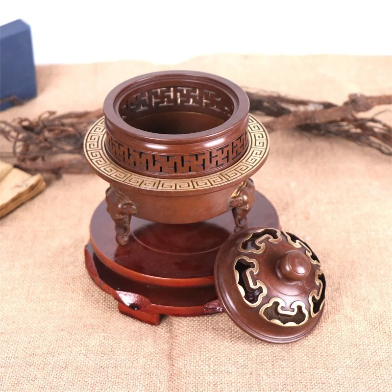 Crafts, Copper Elephant-Legged Bat-Shaped Incense Burner, Home And Office Decorative Piece, Manufacturer Of Copperware