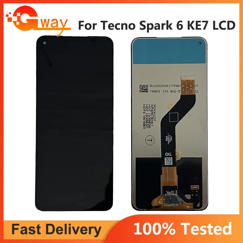 

For Tecno Spark 6 KE7 LCD Display Touch Screen Assembly For Tecno Spark 6 KE7 Repair LCD Tecno Spark 6 KE7 LCD Parts