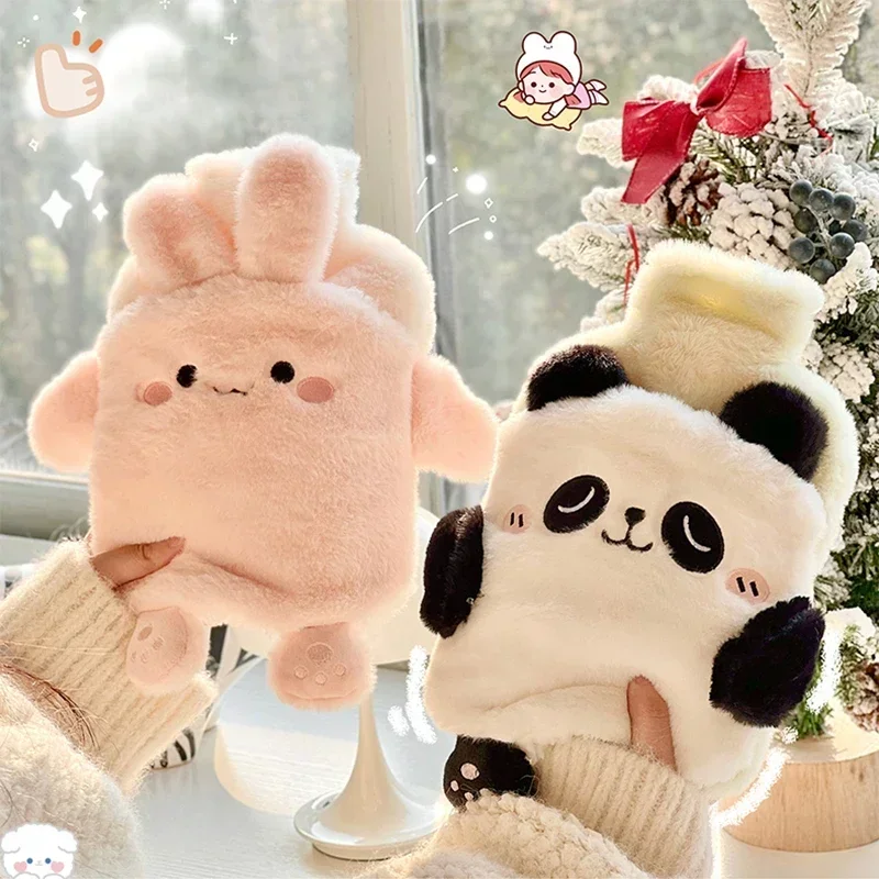 Kawaii Hot Water Bags Cute Plush Rubber Hand and Foot Belly Warmer Explosion-proof Hot Water Bottles for Women Period Pain