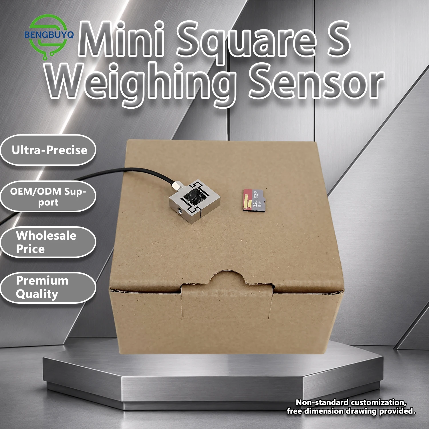SM2 Micro Load Cell S-Type 5-50kg, IP66 Force Sensor for Automation, Hopper/Clamp/Press Testing, 350Ω Bridge, M4 Thread Mounting