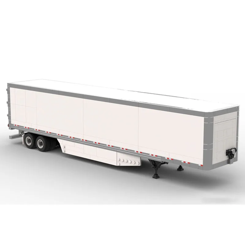 

MOC-267714 City New White Truck Dry Cargo Trailer Building Block Model 1225 Parts Boys' Children Birthday New Year Toy Gift