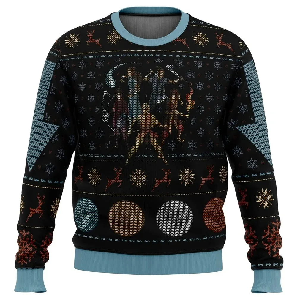 Avatar The Last Airbender Christmas Time Ugly Christmas  Gift Santa Claus Pullover Men 3D Swe