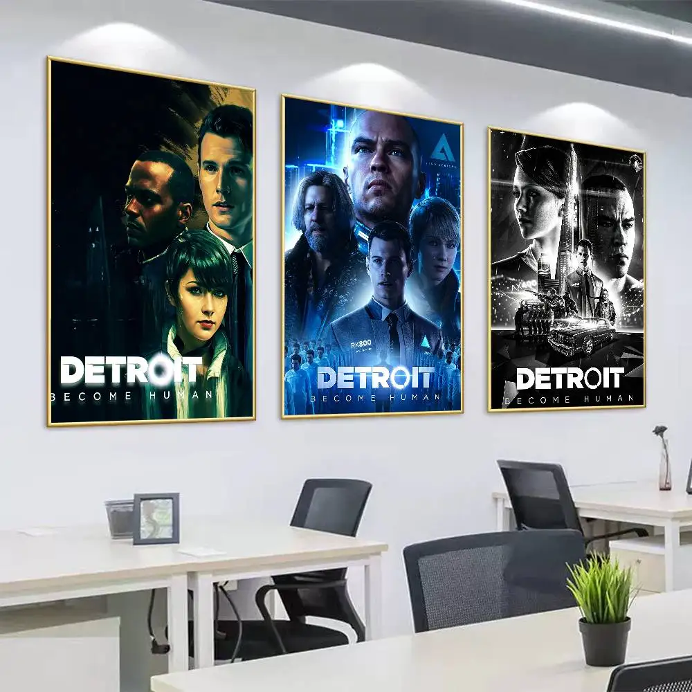 Game Detroit Become Human Poster High Quality Dorm Living Room Aesthetic Wall Decoration Painting Stickers