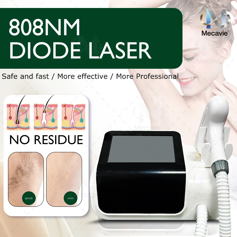 Máquina Profesional de Depilación Láser de Diodo Mini de Alta Potencia 808nm, Reducción de Vello Corporal, Solución Permanente de 3 Ondas, Portátil, Comercial