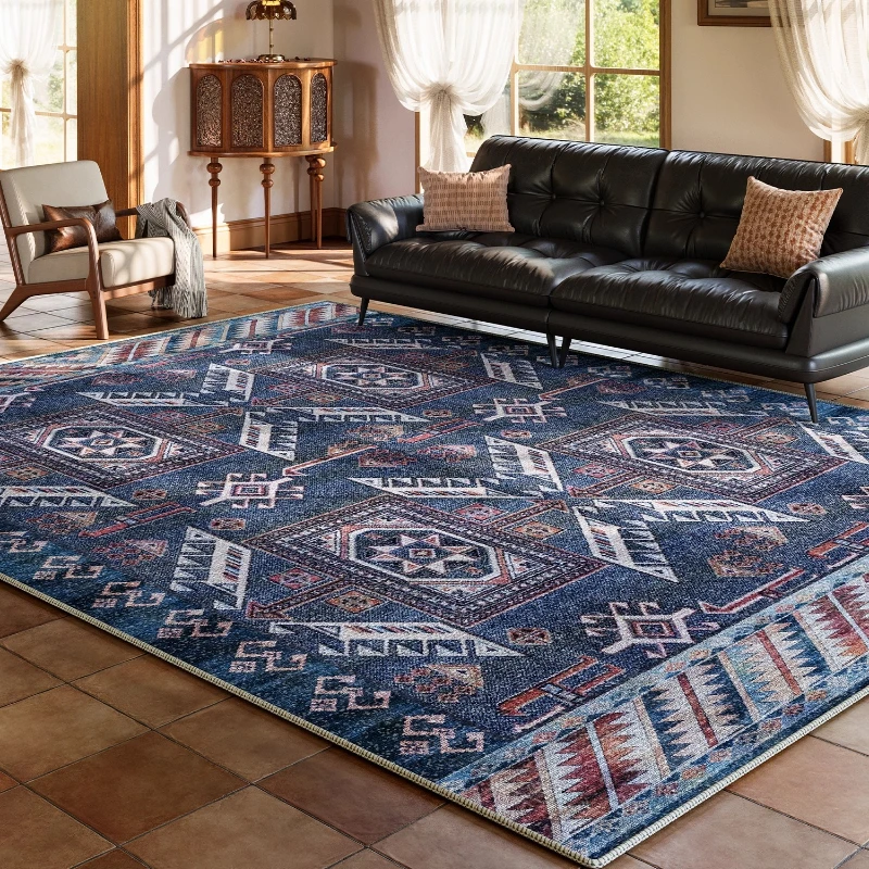 

Persian Style Living Room Carpet Retro Print Luxury Bedroom Rugs Advanced Creative Large Area Fluffy Soft Coffee Table Mat Tapis