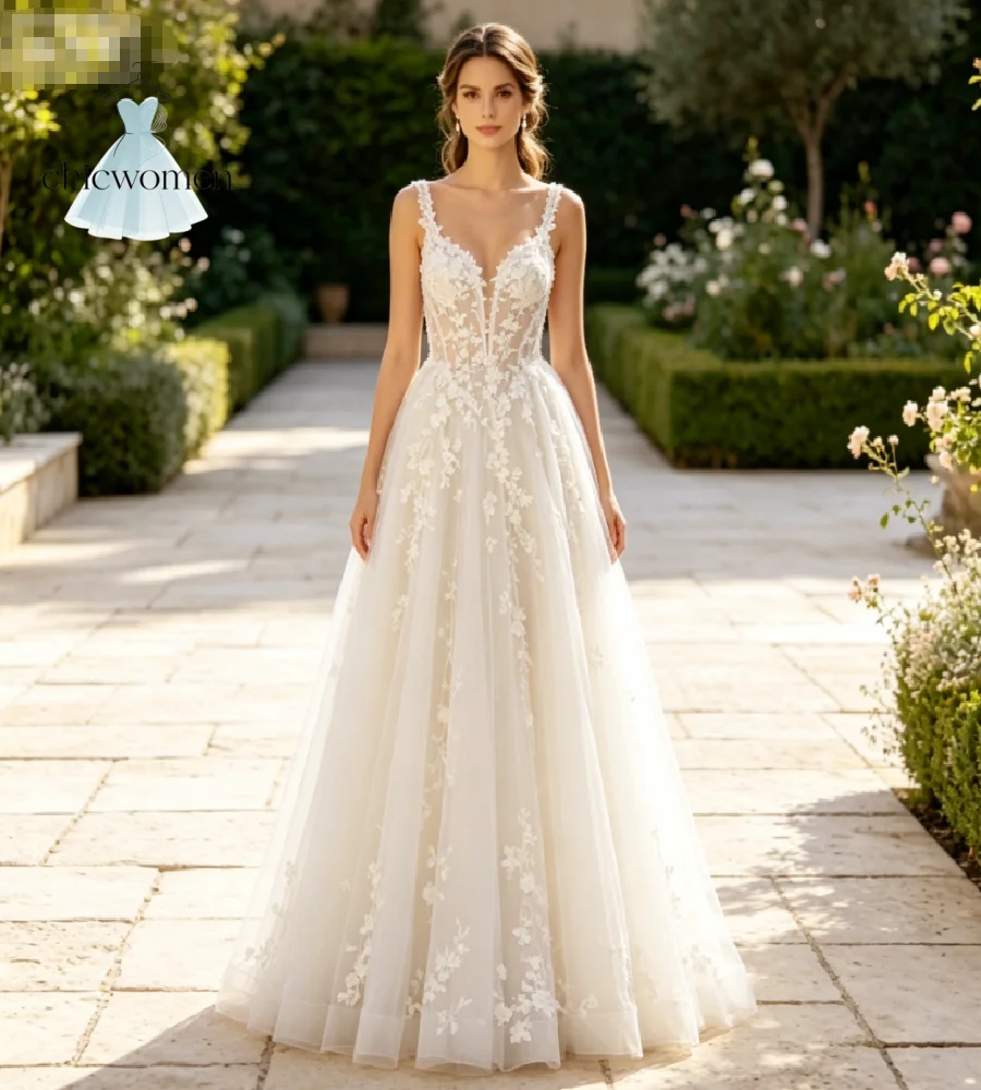 Enchanted Fairy Boho Wedding Dress Straps A Line Floor Length Tulle Outdoor Bridal Gowns Elegant Civil Gypsy Country Maraige