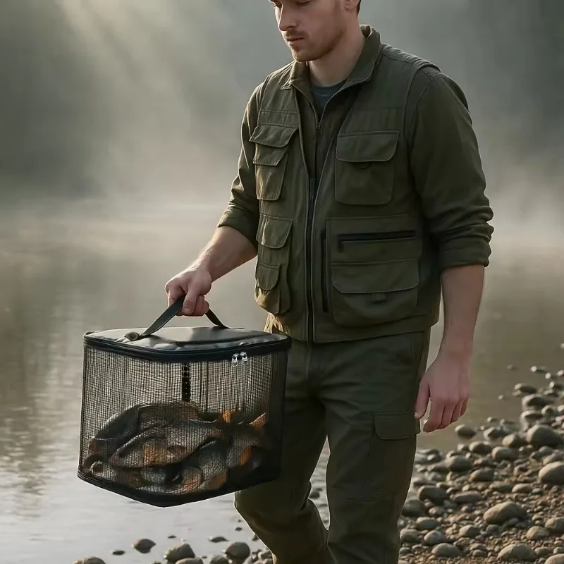 

Lure Fishing Catch & Release Bag - Floating Fish Keeper with Quick-Dry Mesh for Higher Survival Rate (Portable Design)