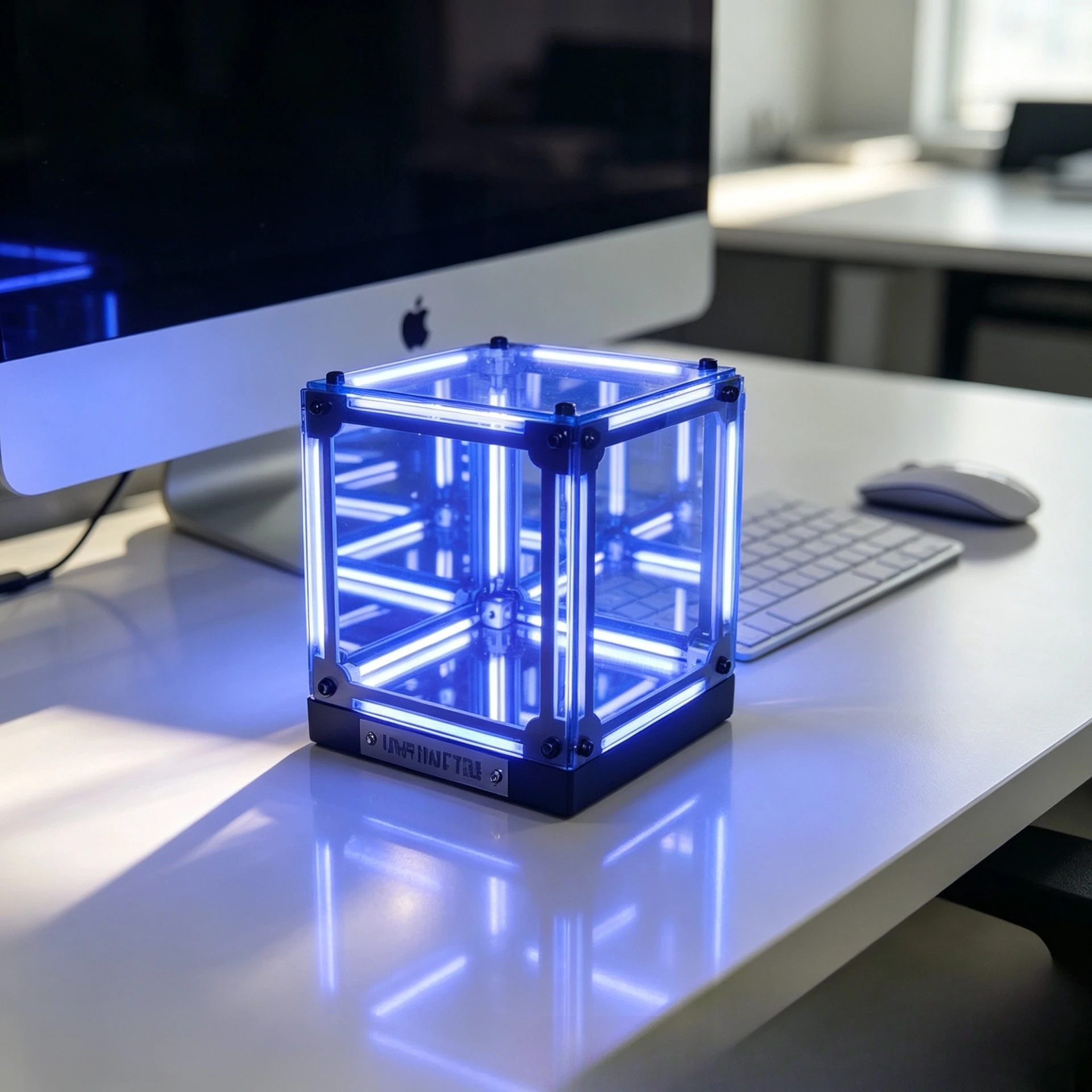 Gaming Room Desktop Atmosphere Light Creative Fashion Esports Cubic Ornament White   Tech Abyss Magic Cube 4D Space Stereo