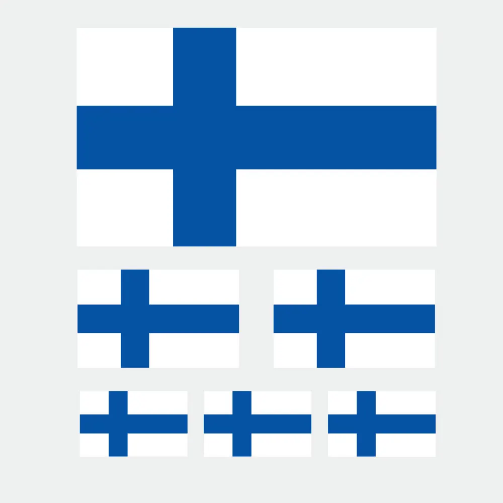 6 pcs Assorted Finnish Flag Sticker Set Die Cut Decal Finland ft-020