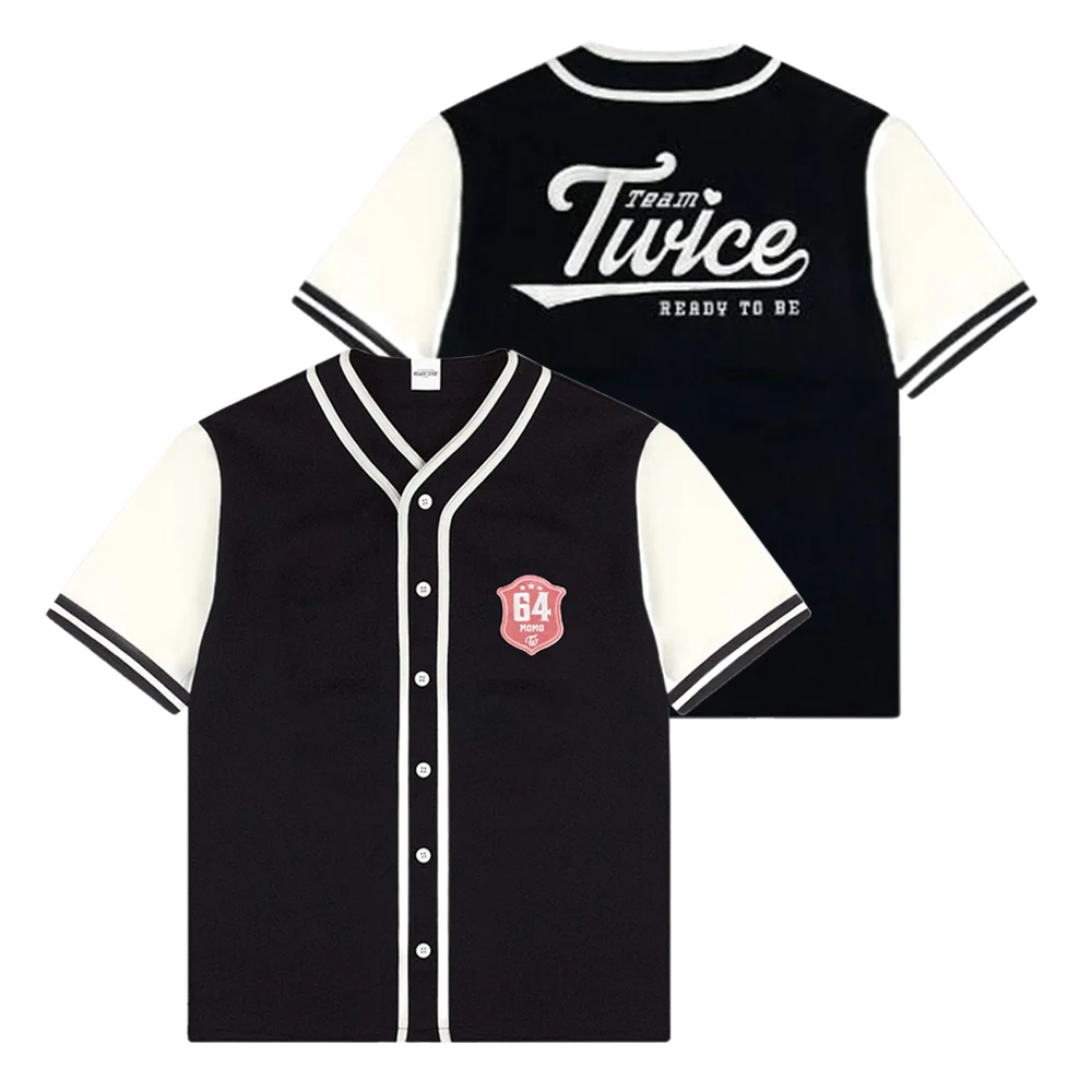 

Kpop Twice Momo Merch 5th World Tour Baseball Jersey Streetwear 3D V-Neck Short Sleeve Tee Men Women Fashion Clothes