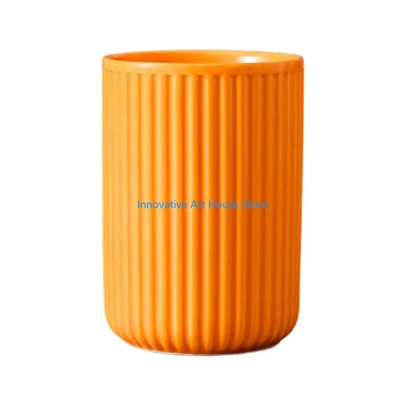E1PC Ceramic Rinse Cup for Sink Side Brushing and Bathroom Counter Use