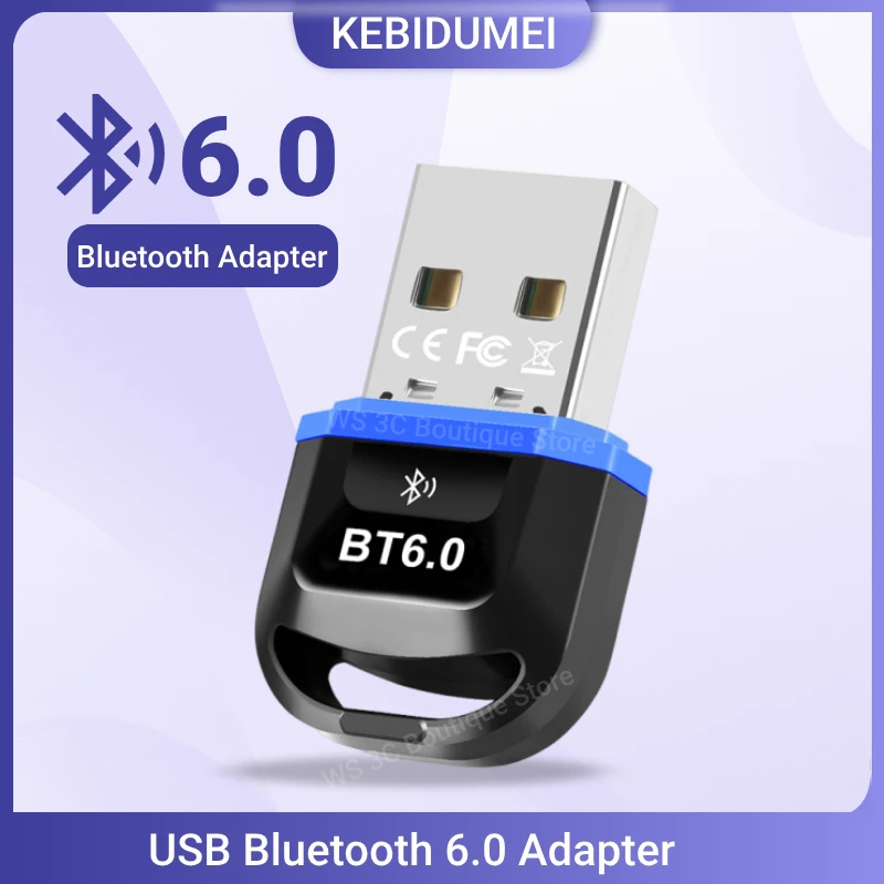 USB Bluetooth 6.0 Adapter Bluetooth 5.4 Dongle for PC Windows 11/10/8.1 Bluetooth Receiver Transmitter for Keyboard/Mouse