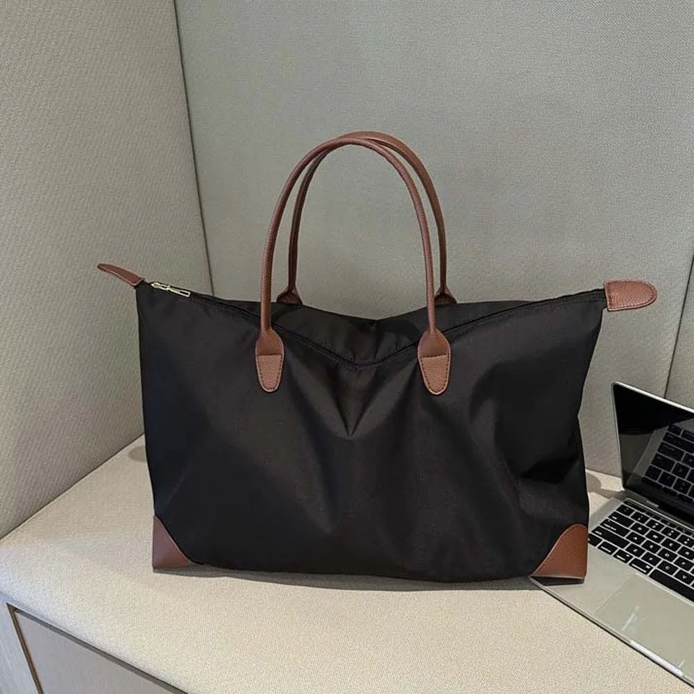 Solid Color Oxford Tote Bag Waterproof Large Capacity Nylon Shoulder Bag Travel Wash Bag Korean Style Simple Underarm Bag Travel