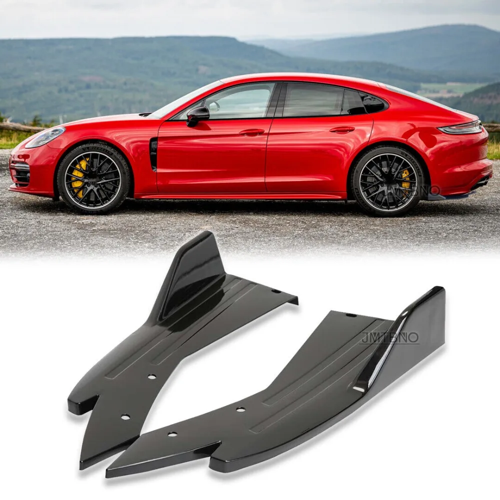 

Pair Rear Bumper Lip Diffuser Splitter Spoiler Glossy Black For Porsche Panamera United States