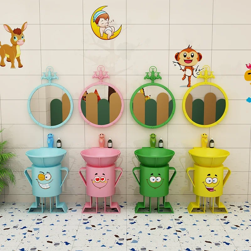 Kindergarten industrial style washbasin, children's floor-to-ceiling column,  children's creative high