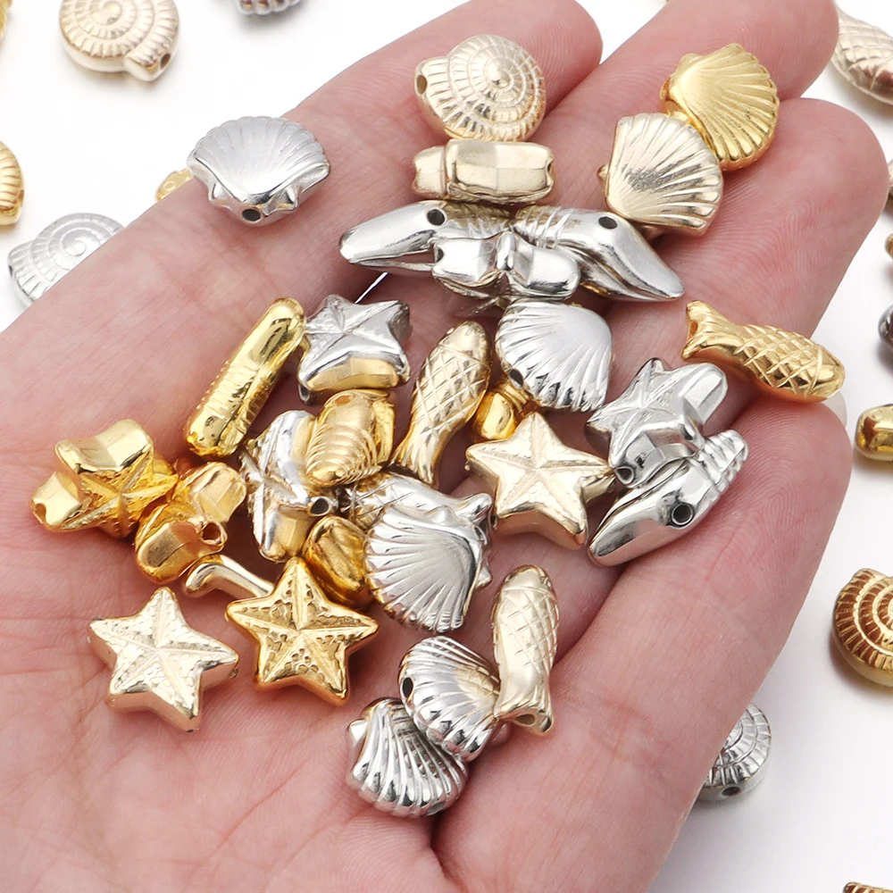 25 gr/los marinen Organismus ccb Perlen für Schmuck machen Fischs chale Seestern kleine Loch Perlen Charme Kunststoff Perlen Spacer lose Perle