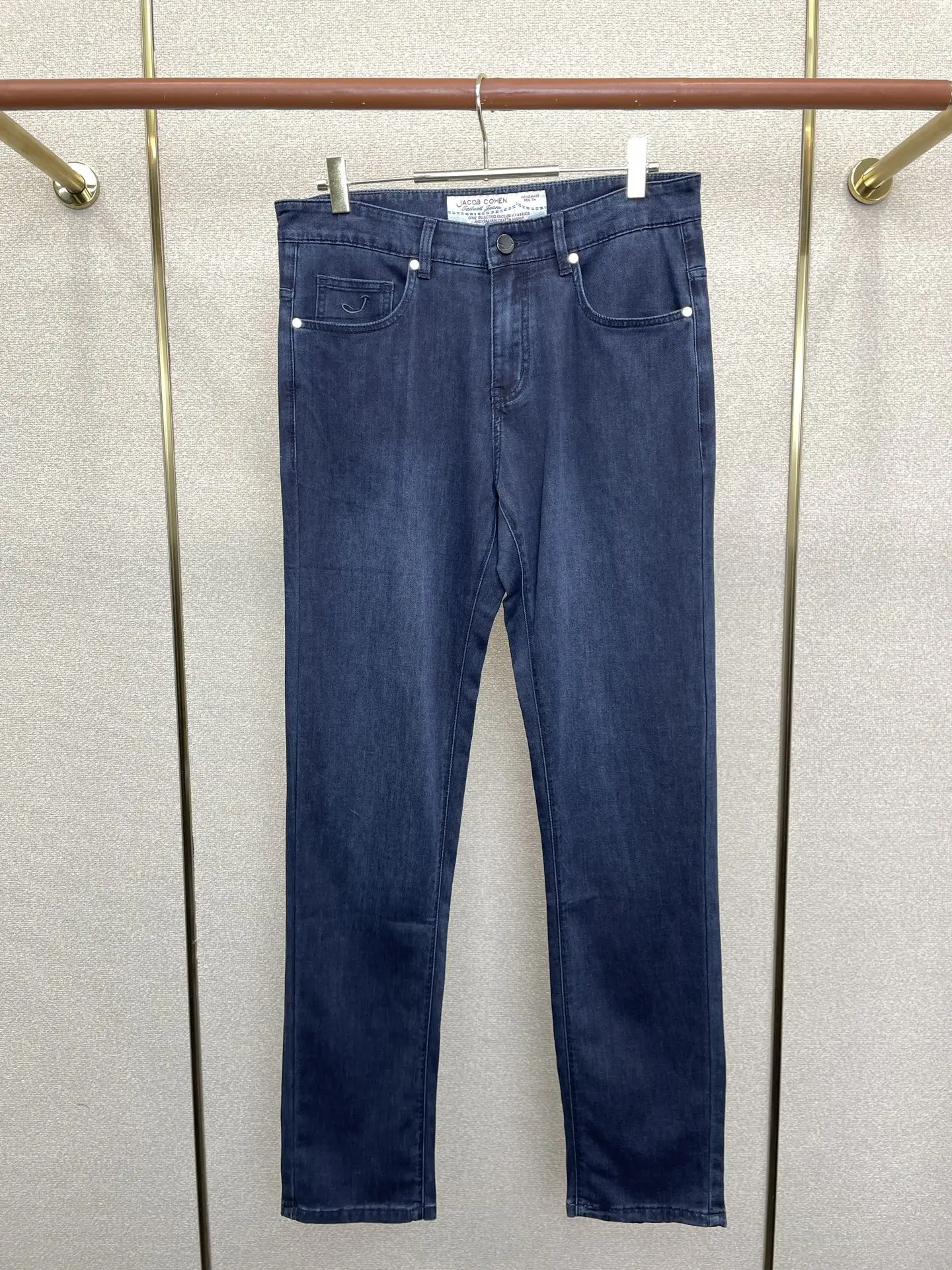 OECHSLI Jeans Thin Cotton Men 2026 Spring Summer new elasticity embroidery zipper outdoor straight Big size 29-40 long Pants