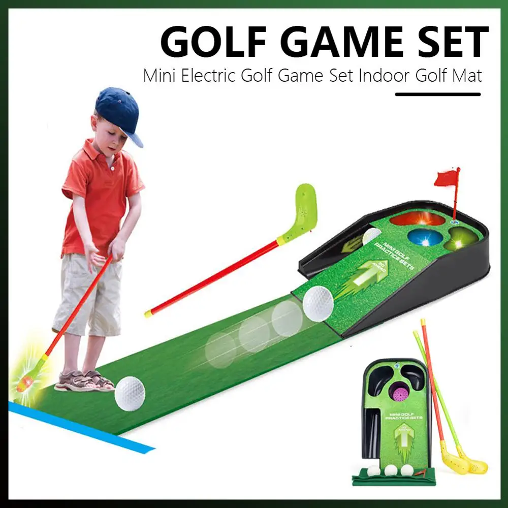 Indoor golf putter trainer set portable golf practice putter pad golf putter green fairway trainer track aid indoor sports toys