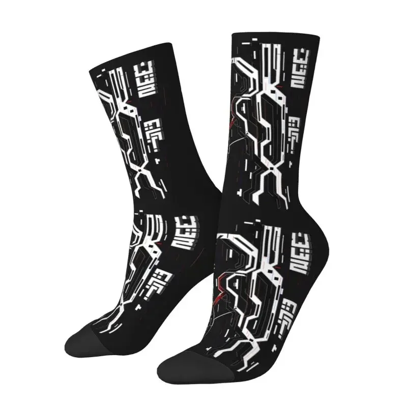 Cute Printed Japanese Tokyo Flower Techwear Socks  Stretch Summer Autumn Winter Future Tech Street Wear Graphic Crew Socks