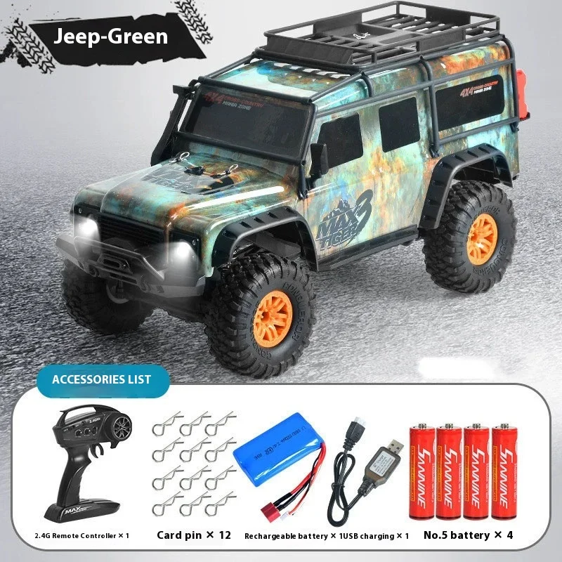 1: 10 Rc professionale Telecomando completamente proporzionale Sospensione a quattro ruote motrici Potente veicolo fuoristrada da arrampicata