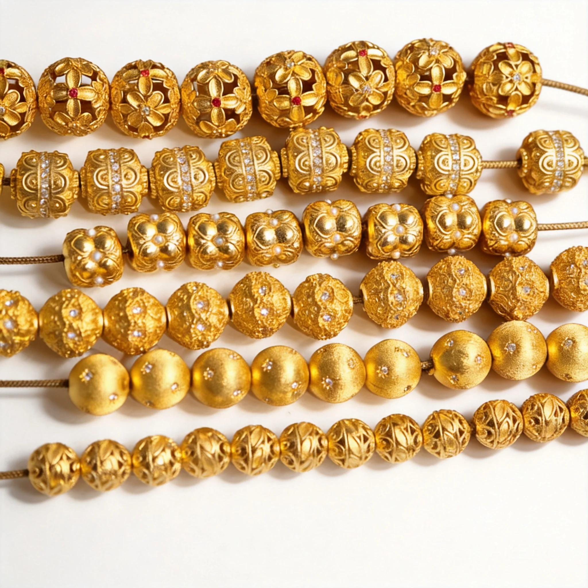 Chinese Auspicious 24k Gold Plated Copper Double Lotus Hydrangea Spacer Beads For Diy Bracelet Necklace Jewelry Making Good Luck