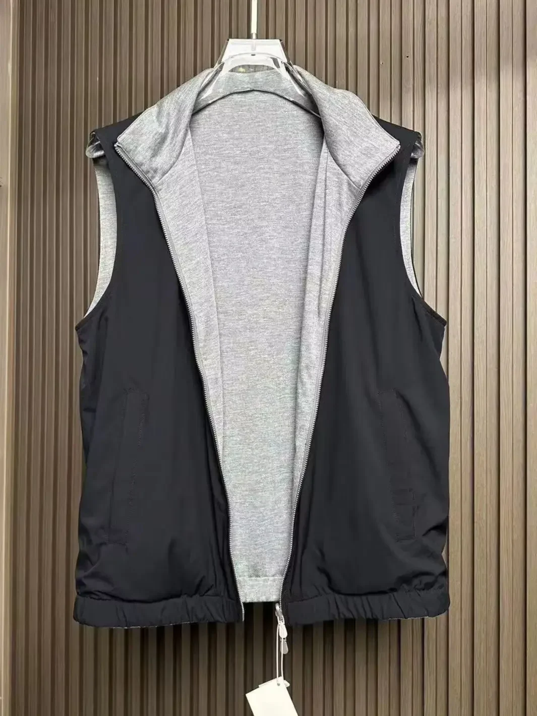 BC Italian 26ss embroidered stand-up collar casual old money style double-sided vest jacket