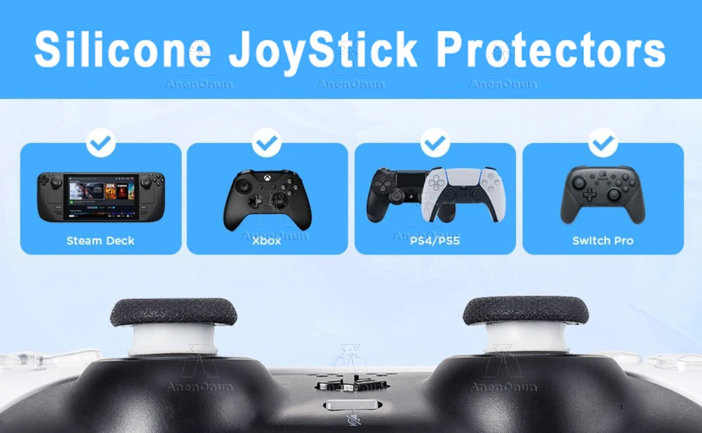 Joystick-Schutz für PS5, PS4, Xbox, Switch Pro, Steam Deck, ROG Ally, Legion Go, etc. Premium Analog-Stick Silikon-Schutzringe – Detail 1